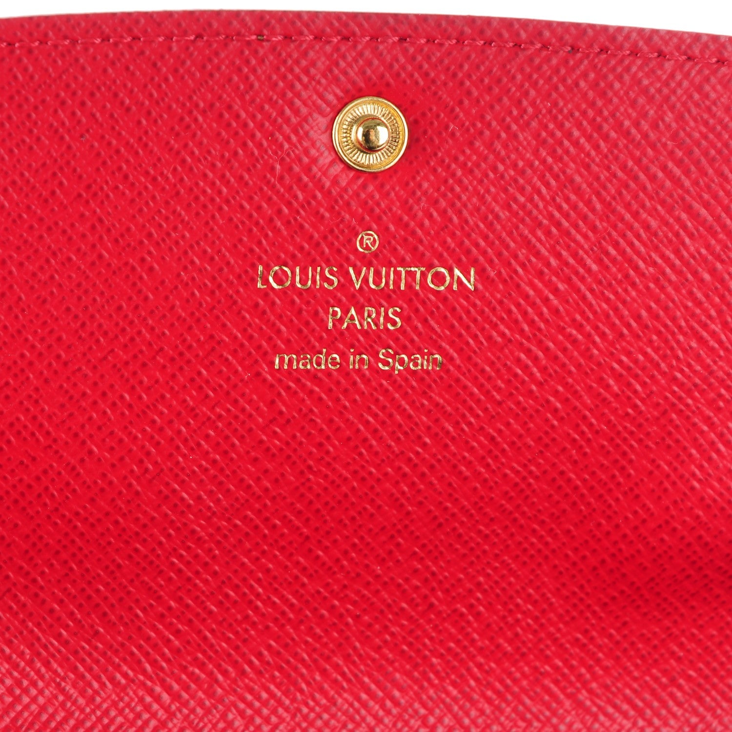 Louis Vuitton Damier Ebene Emilie Wallet Red 6 of 7
