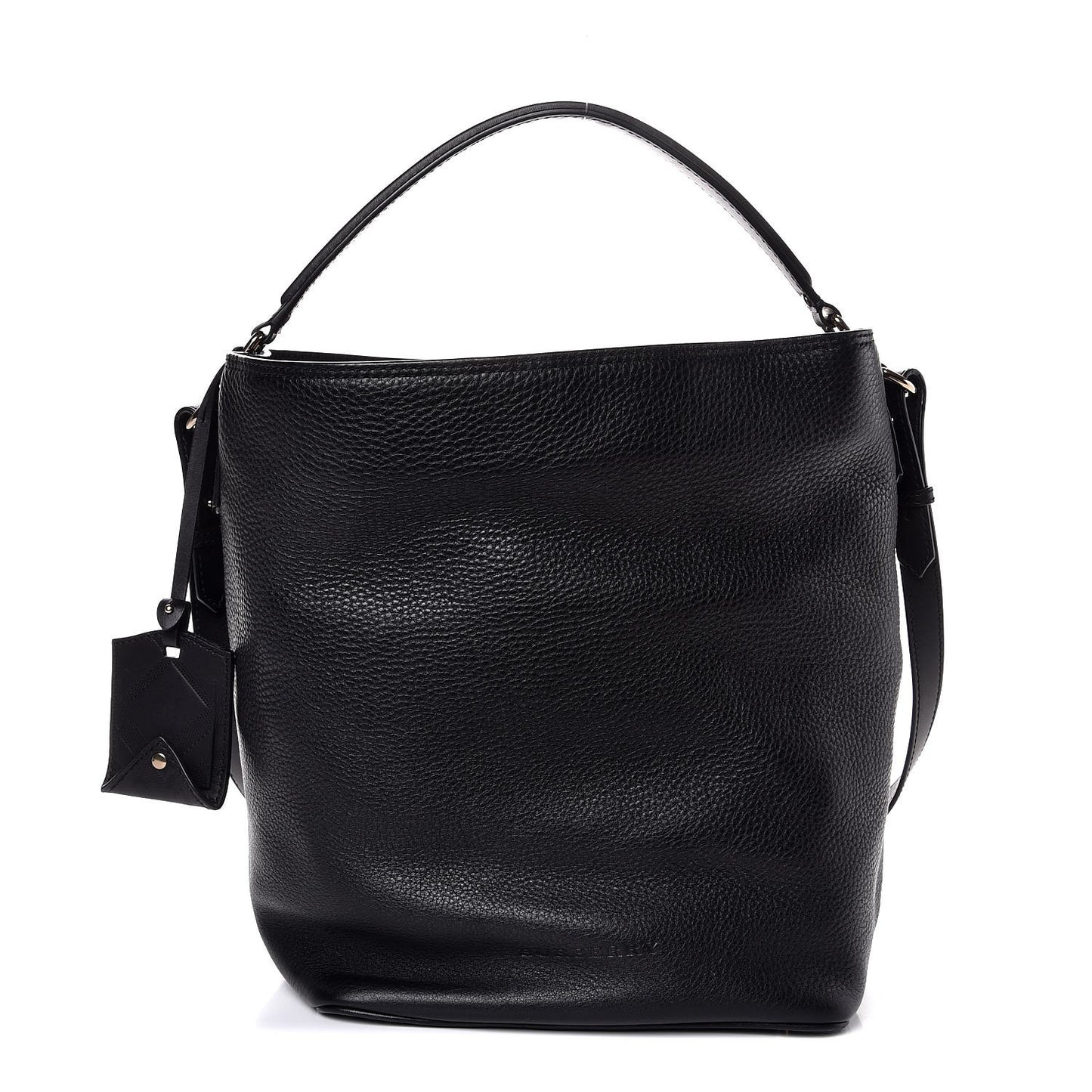 Grainy Calf Bucket Shoulder Bag Black