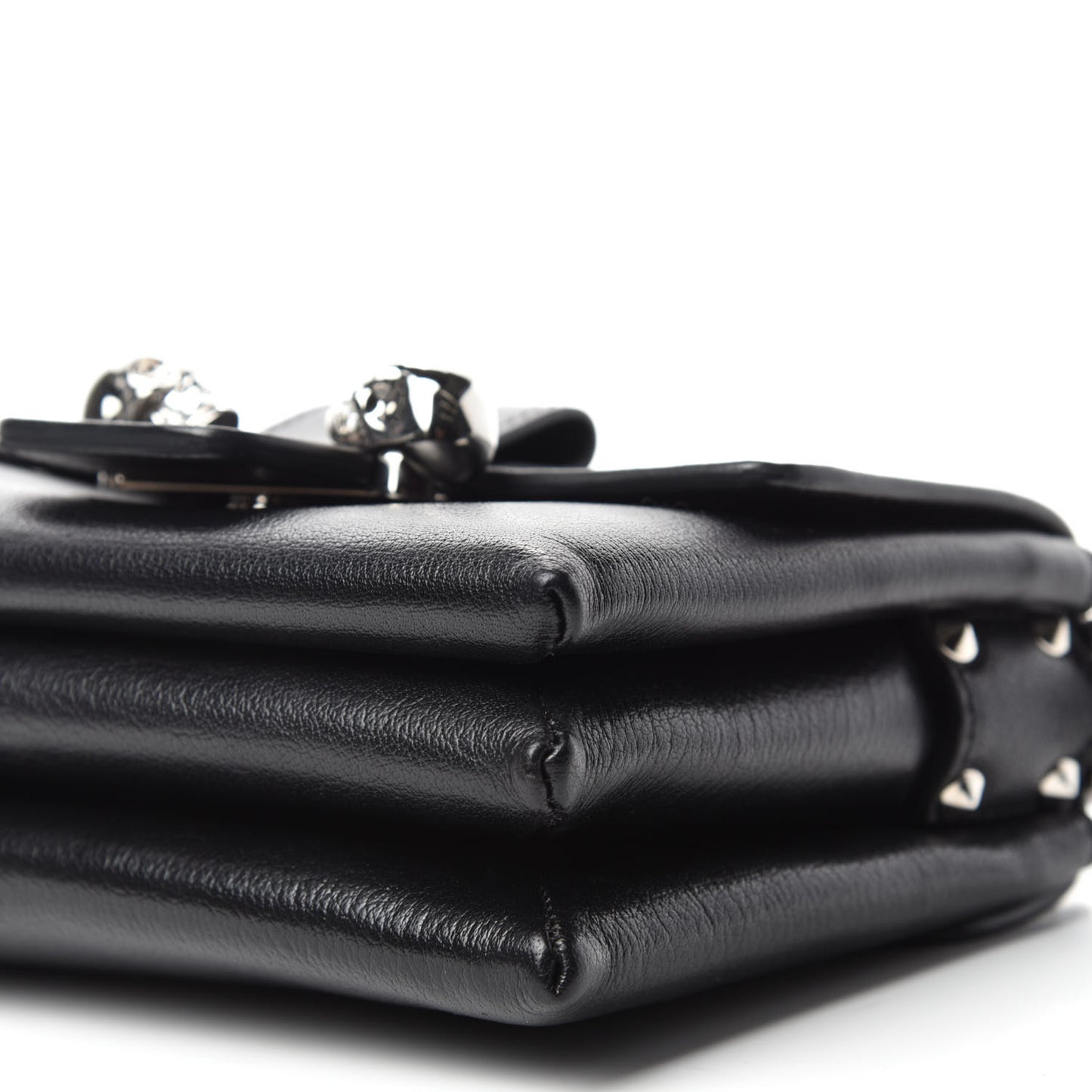 Goatskin Twin Skull Crossbody Black