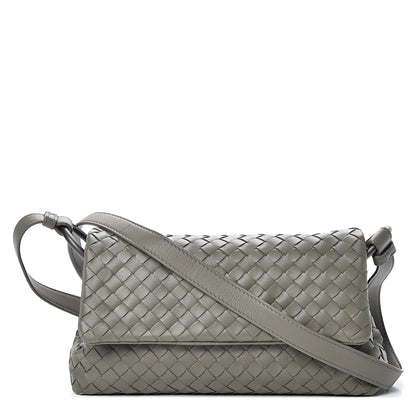 Bottega Veneta Nappa Intrecciato Flap Crossbody Grey 1 of 8
