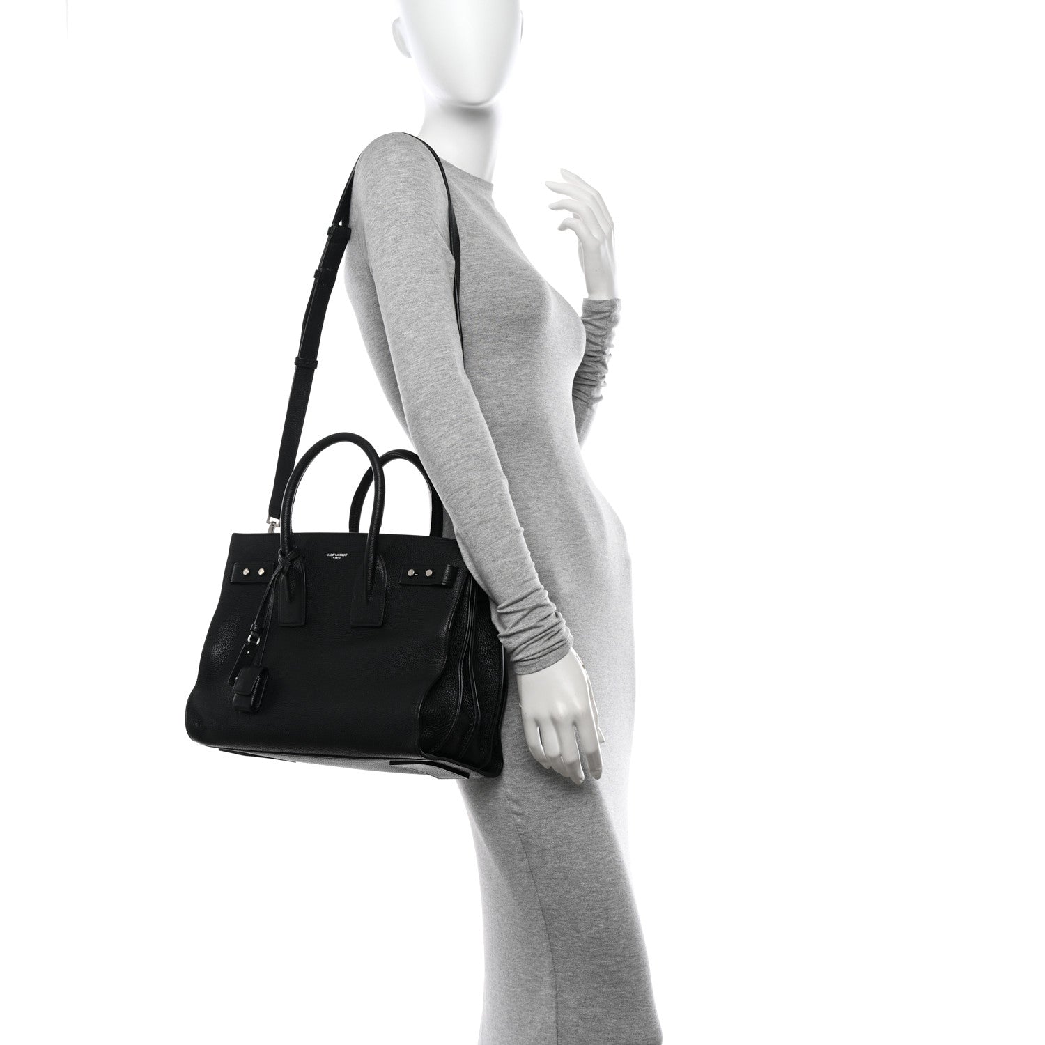 Saint Laurent Grained Calfskin Small Supple Sac De Jour Black 2 of 11