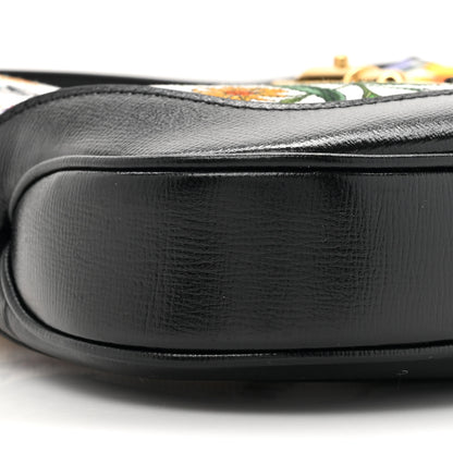 Gucci X BALENCIAGA Canvas Boarded Pluton Calfskin Flora Logo Print Small Jackie 1961 Hobo White Multicolor Black 10 of 10