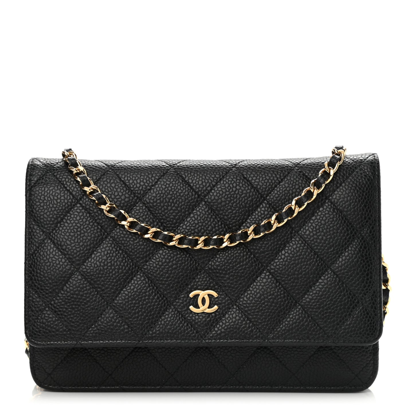 Caviar Quilted Wallet On Chain WOC Black