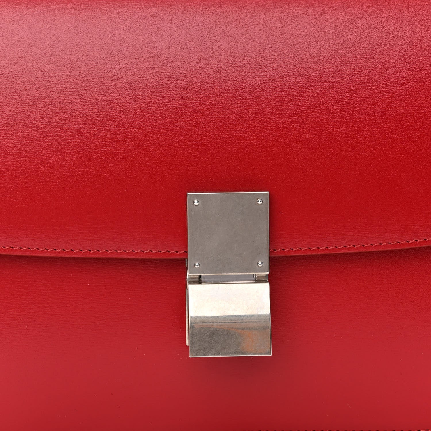 Celine Box Calfskin Medium Classic Box Flap Bag Red 8 of 10