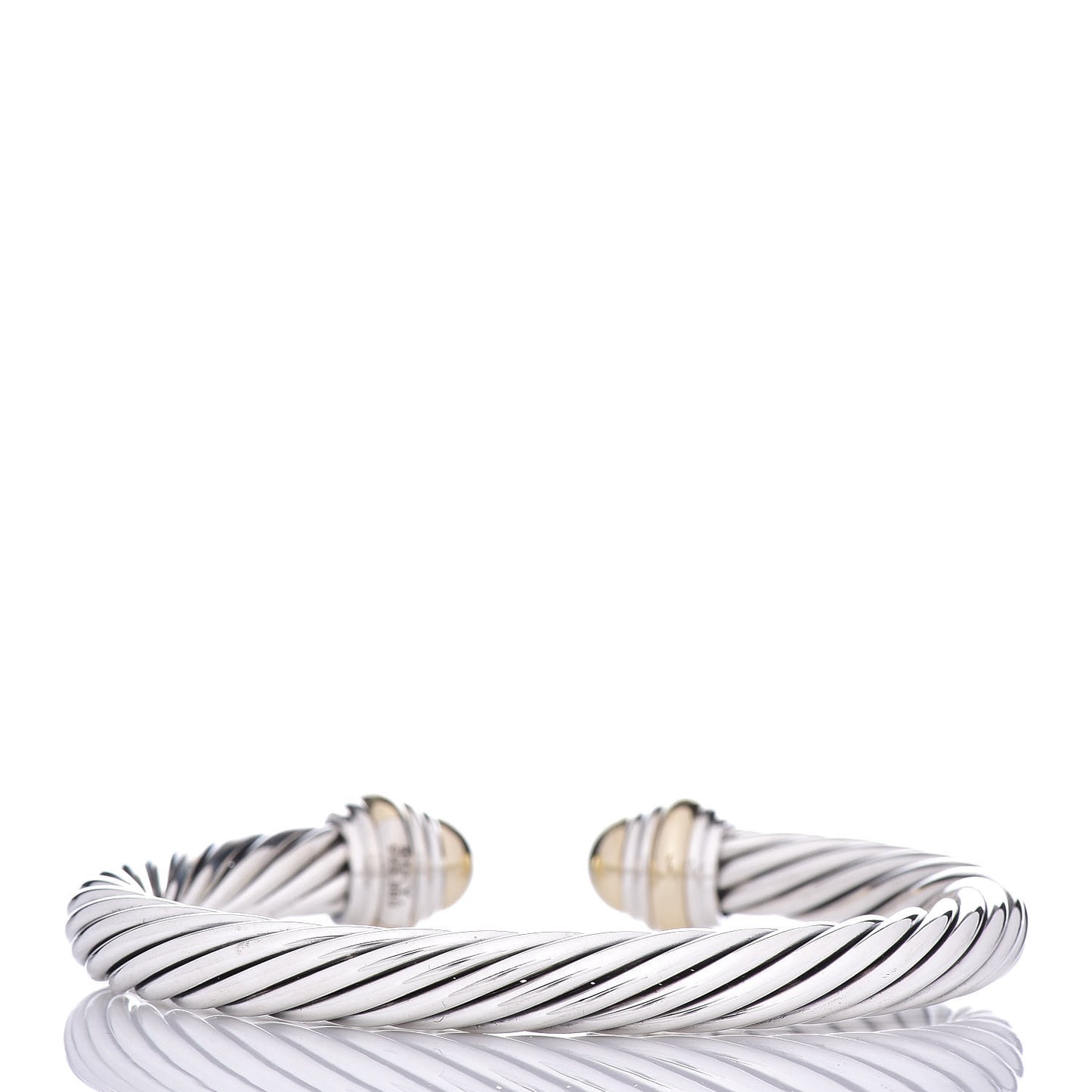Sterling Silver 14K Yellow Gold 7mm Cable Classics Bracelet