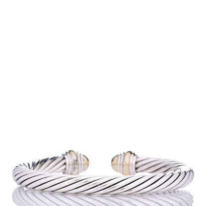 David Yurman Sterling Silver 14K Yellow Gold 7mm Cable Classics Bracelet 3 of 4