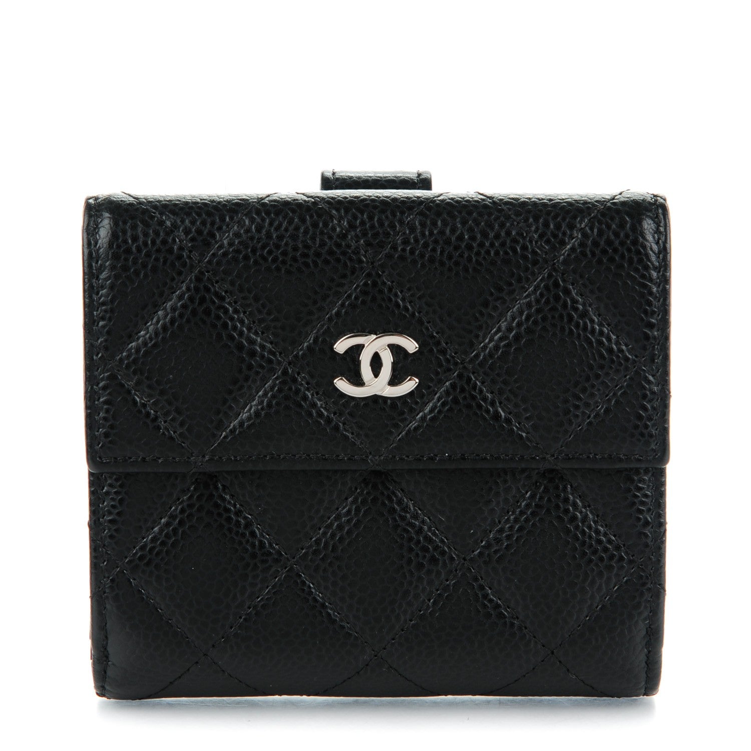 Chanel Caviar Quilted Compact French Flap Wallet Black 1 of 8