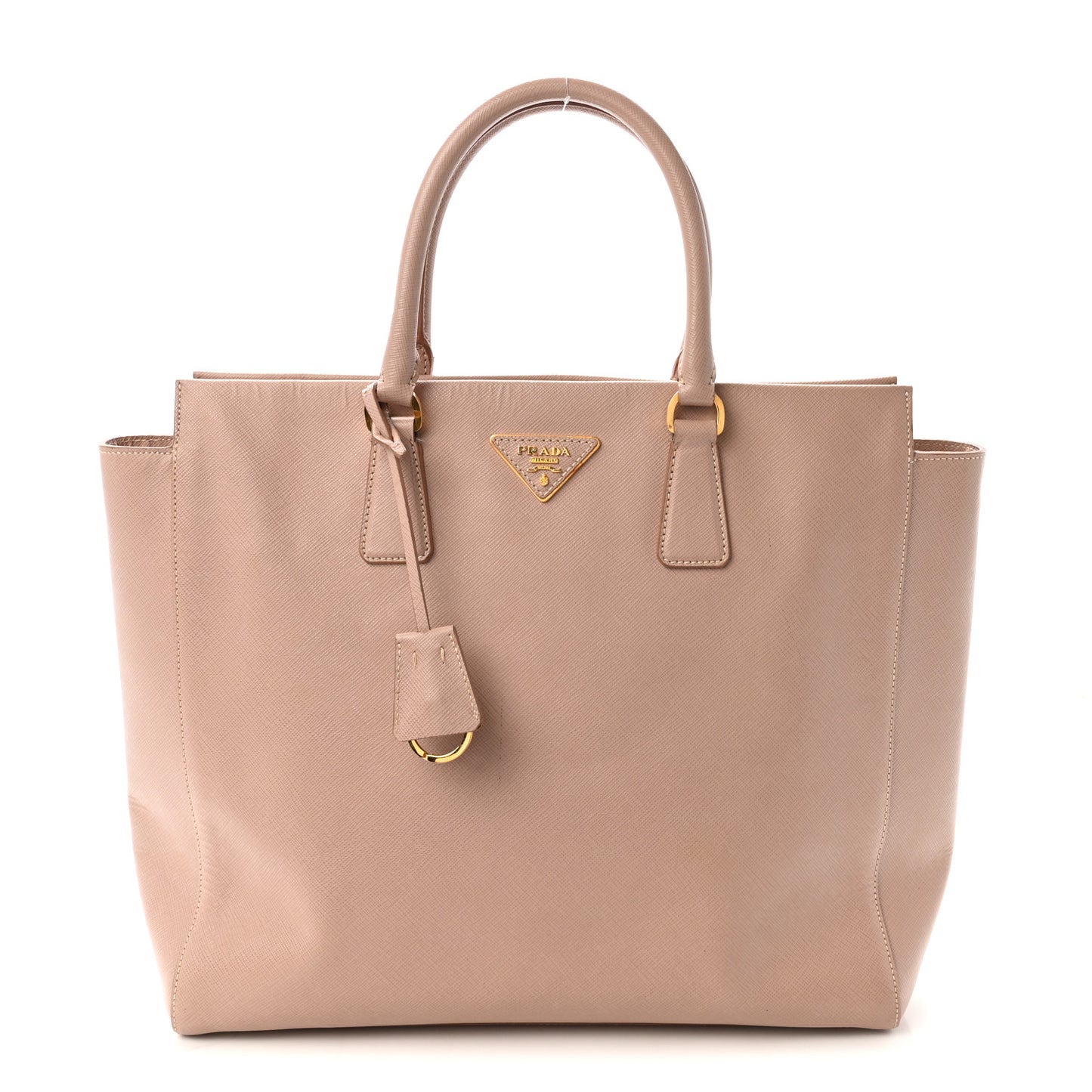 Saffiano Soft Calfskin Double Handle Satchel Cipria