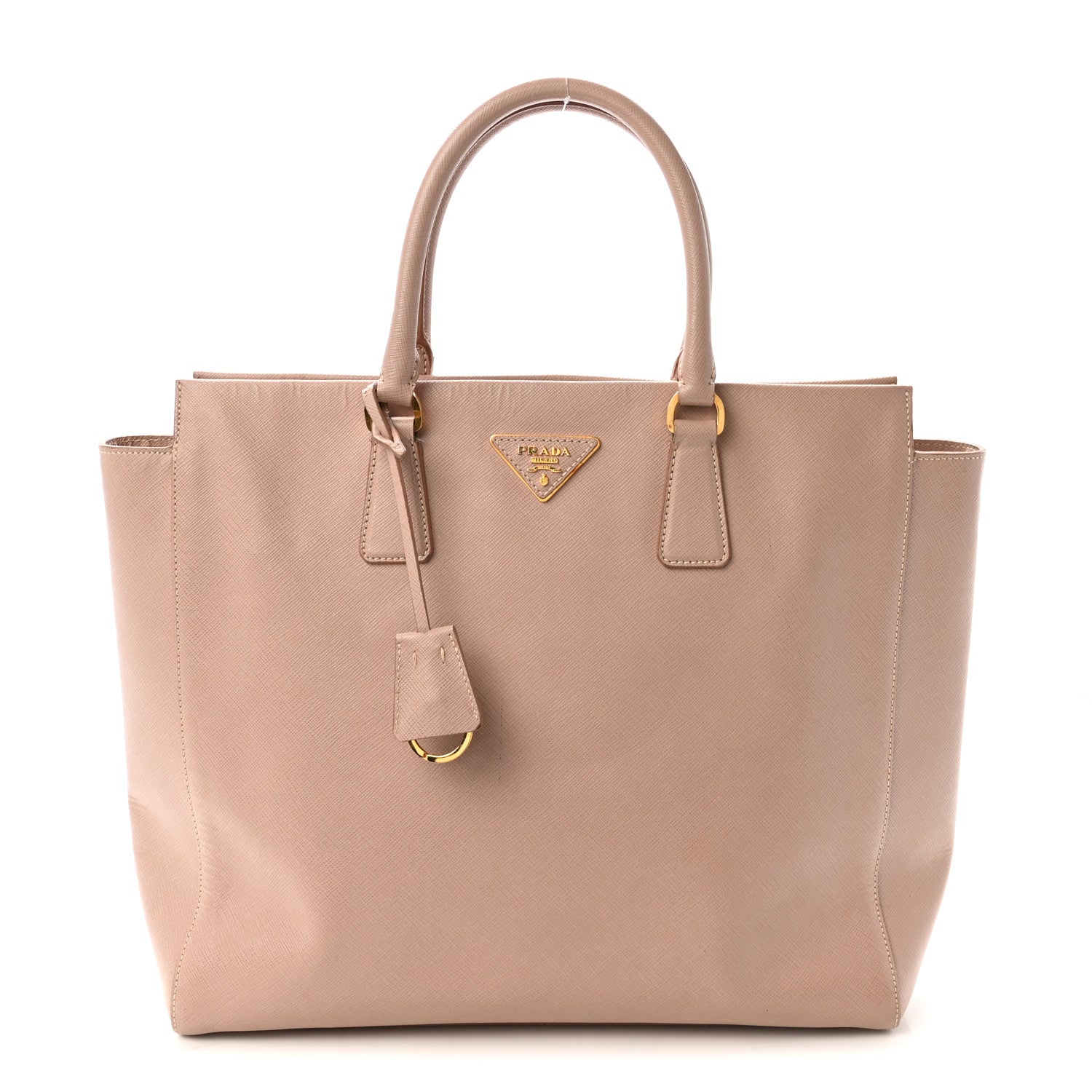 Prada Saffiano Soft Calfskin Double Handle Satchel Cipria 1 of 9