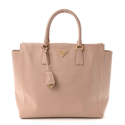 Prada Saffiano Soft Calfskin Double Handle Satchel Cipria 1 of 9