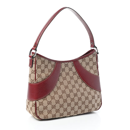 Gucci Monogram Calfskin Shoulder Bag Hobo Red 3 of 9