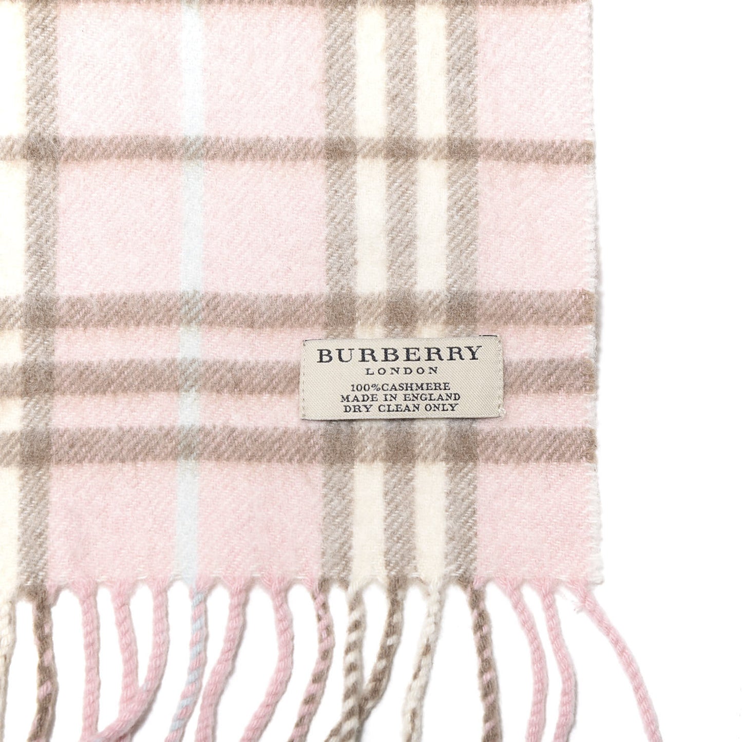 Cashmere Check Fringe Scarf Pink