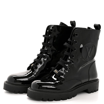Louis Vuitton Patent Territory Ranger Boots 39 Black 4 of 9