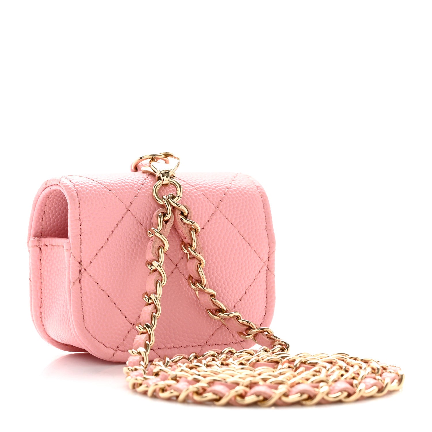 Chanel Caviar Quilted Airpods Pro Case With Chain Pink 3 of 7