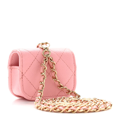 Chanel Caviar Quilted Airpods Pro Case With Chain Pink 3 of 7
