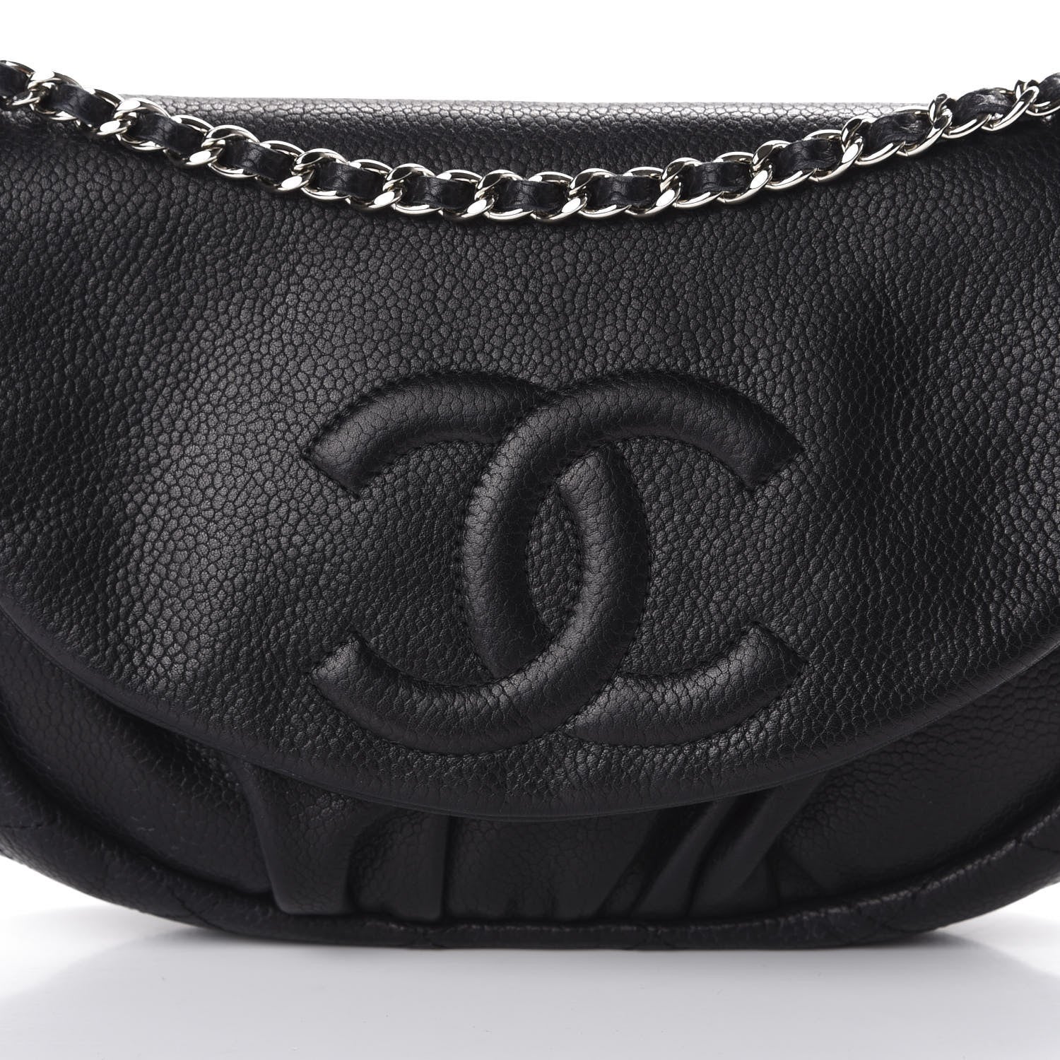 Chanel Caviar Half Moon Wallet On Chain WOC Black 9 of 10
