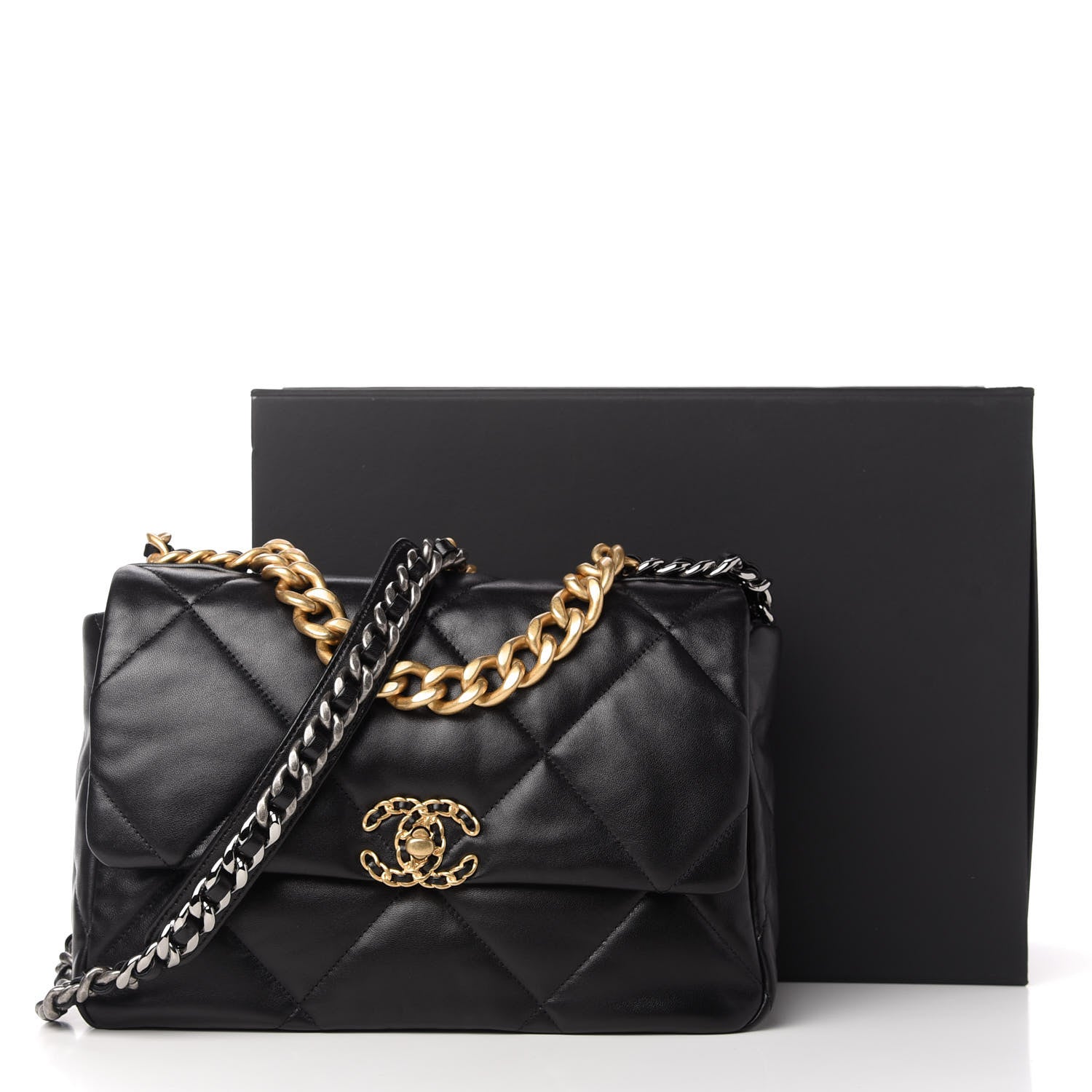 Chanel Lambskin Quilted Large Chanel 19 Flap Black 11 of 11