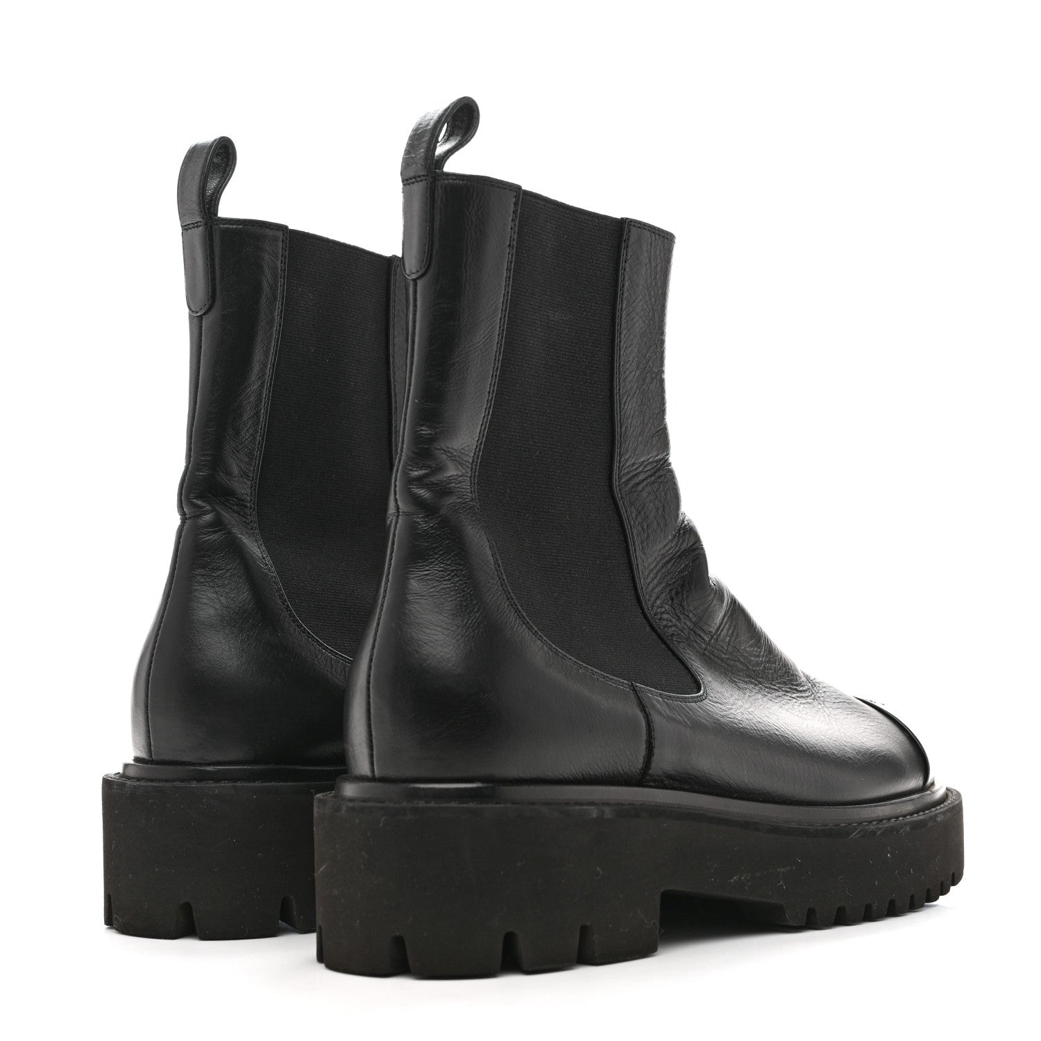 Chanel Crumpled Calfskin Patent Cap Toe Short Boots 39.5 Black 5 of 12