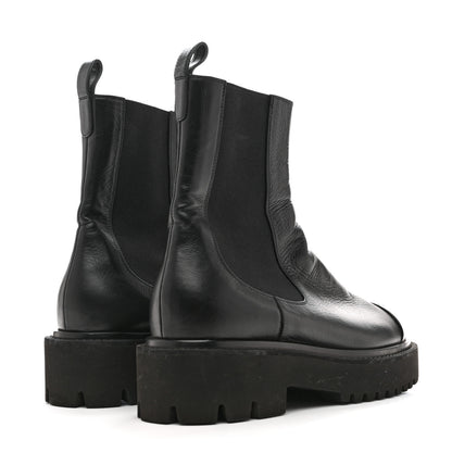 Chanel Crumpled Calfskin Patent Cap Toe Short Boots 39.5 Black 5 of 12