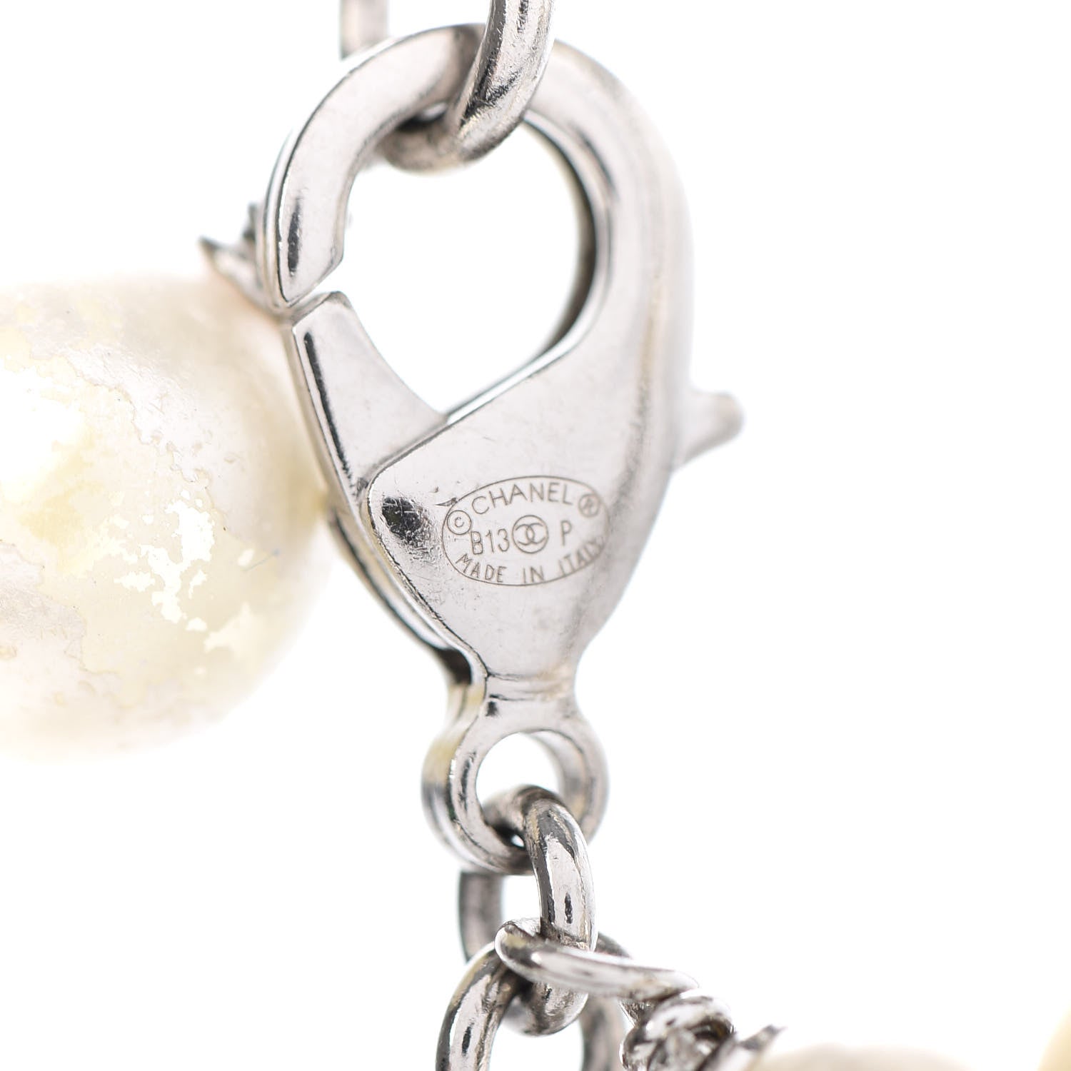 Chanel Crystal Pearl CC Bracelet Silver 4 of 5