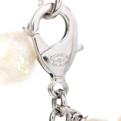 Chanel Crystal Pearl CC Bracelet Silver 4 of 5