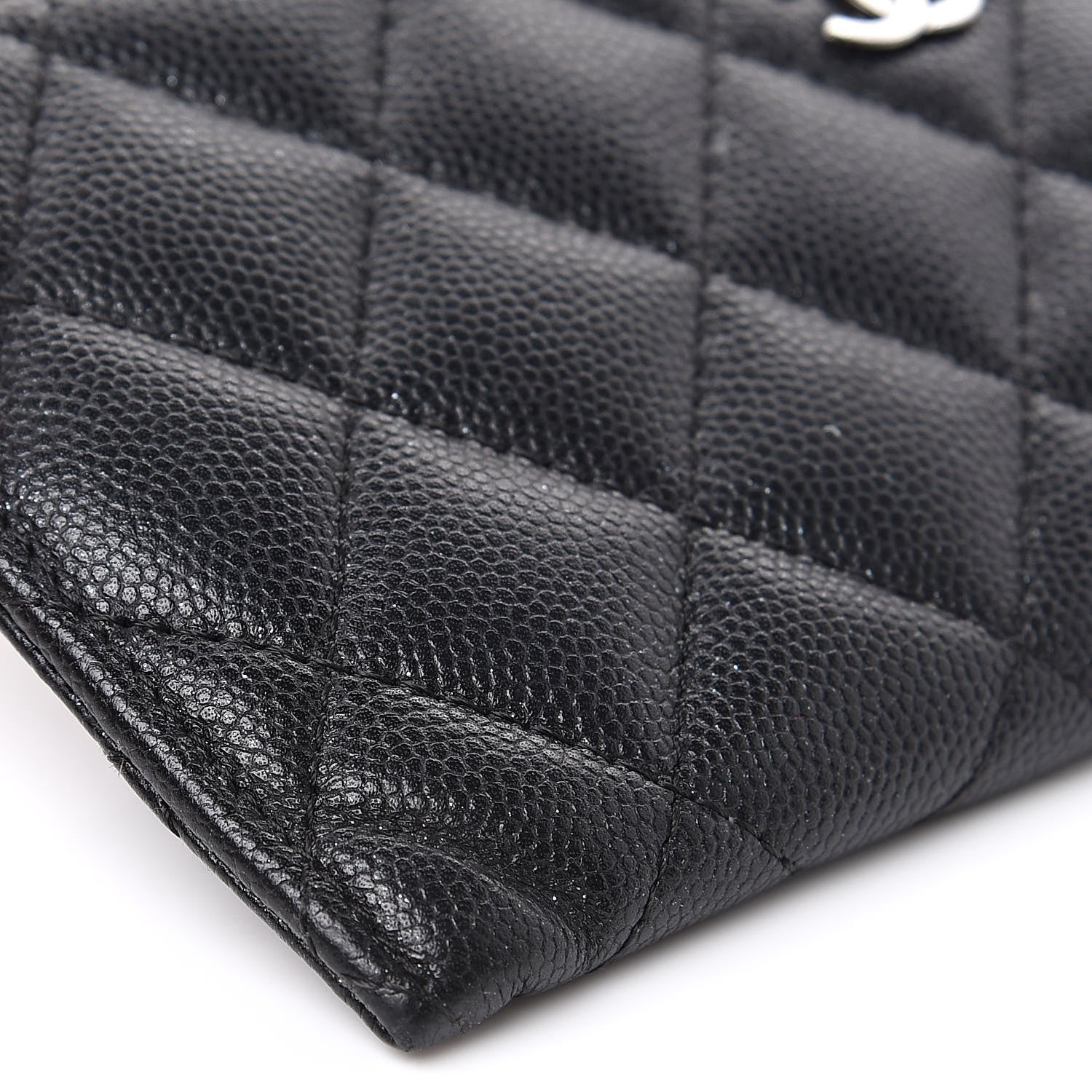 Chanel Iridescent Caviar Quilted Classic Zip Pouch Black 8 of 12