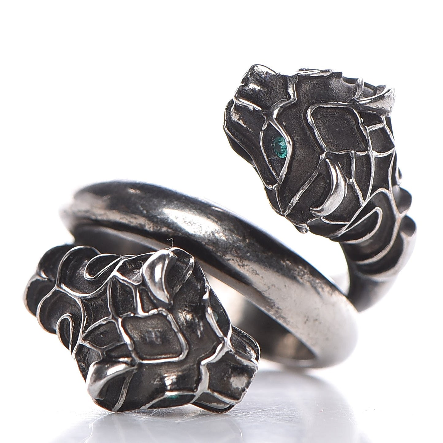 Tiger Head Swarovski Crystals Ring 7 Metallic