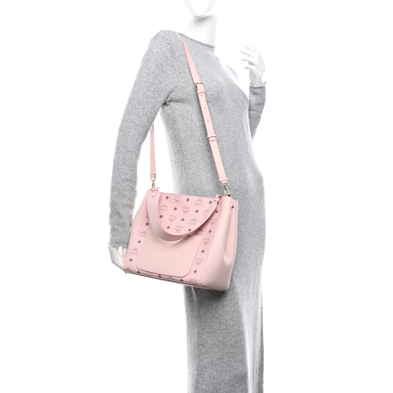 MCM Visetos Medium Aren Hobo Powder Pink 2 of 9