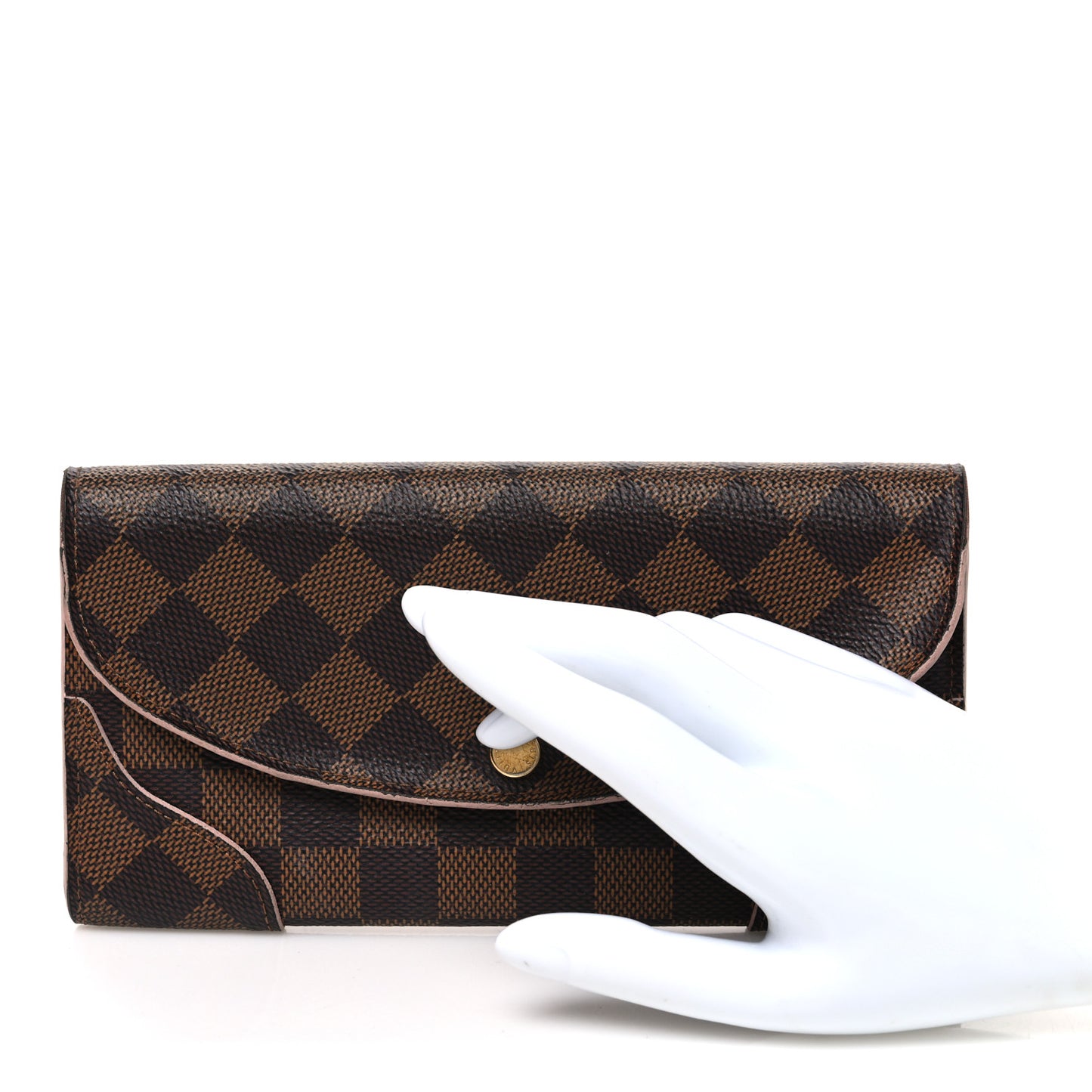 Damier Ebene Caissa Wallet Rose Ballerine