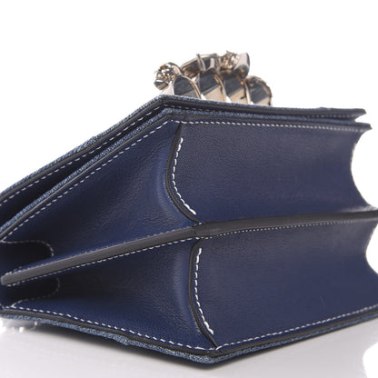 Alexander McQueen Denim Small Jeweled Knuckle Satchel Indigo Pacific 6 of 9