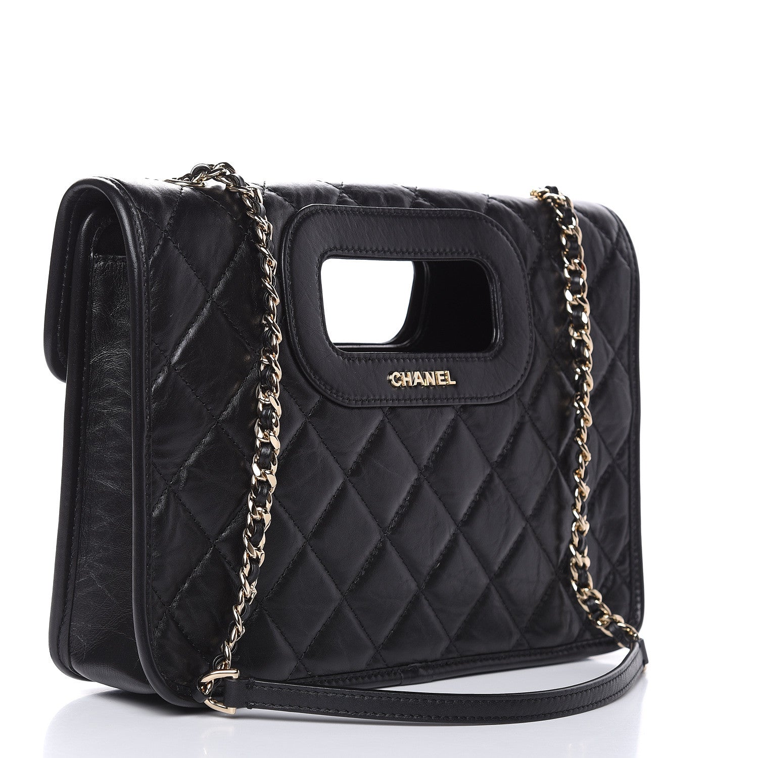 Chanel Aged Calfskin Charms Flap Bag Black 3 of 10