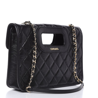 Chanel Aged Calfskin Charms Flap Bag Black 3 of 10