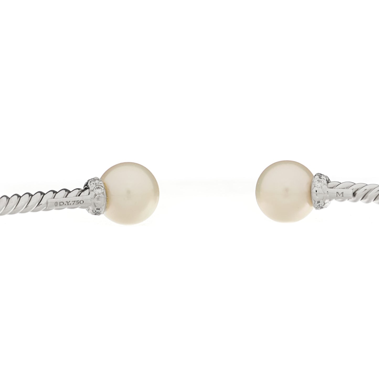 18K White Gold Diamond Cultured Pearl 7mm Solari Bracelet