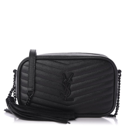 Saint Laurent Grain De Poudre Matelasse Monogram Mini Lou Camera Bag Black 1 of 9