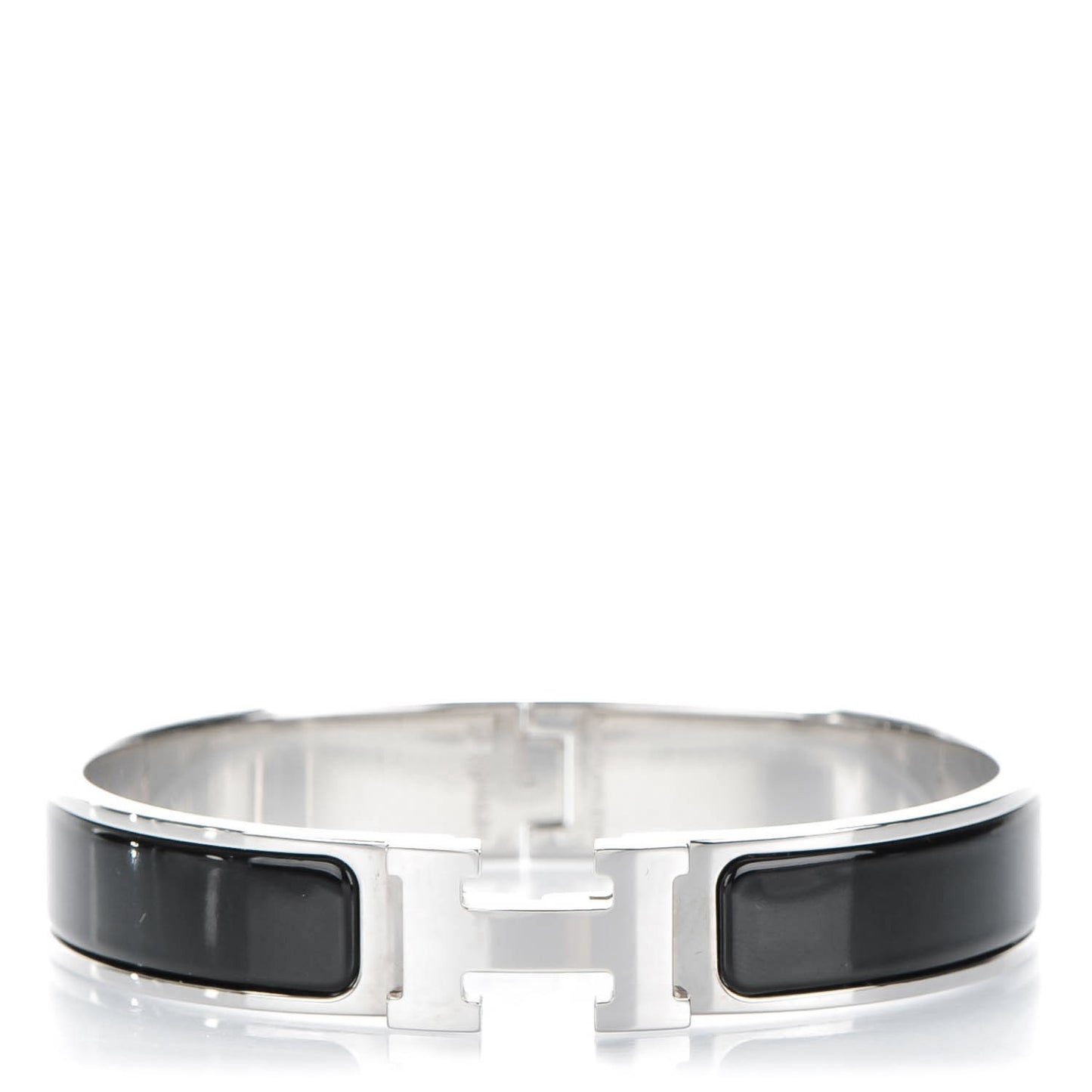 Enamel Narrow Clic Clac H Bracelet GM Black