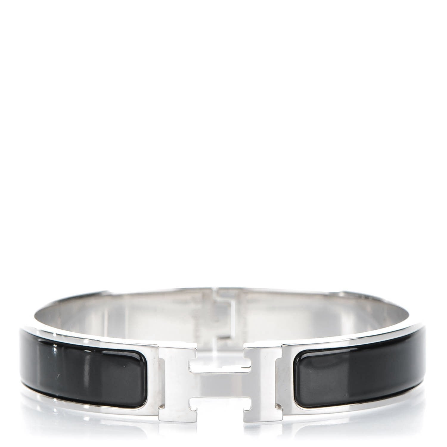 Hermes Enamel Narrow Clic Clac H Bracelet GM Black 1 of 6