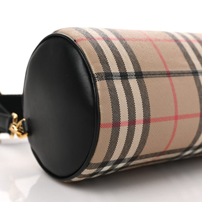 Burberry Vintage Check Calfskin Barrel Bag Beige Black 7 of 8