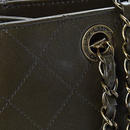 Chanel Calfskin Stitched Shopping Tote Green 11 of 11