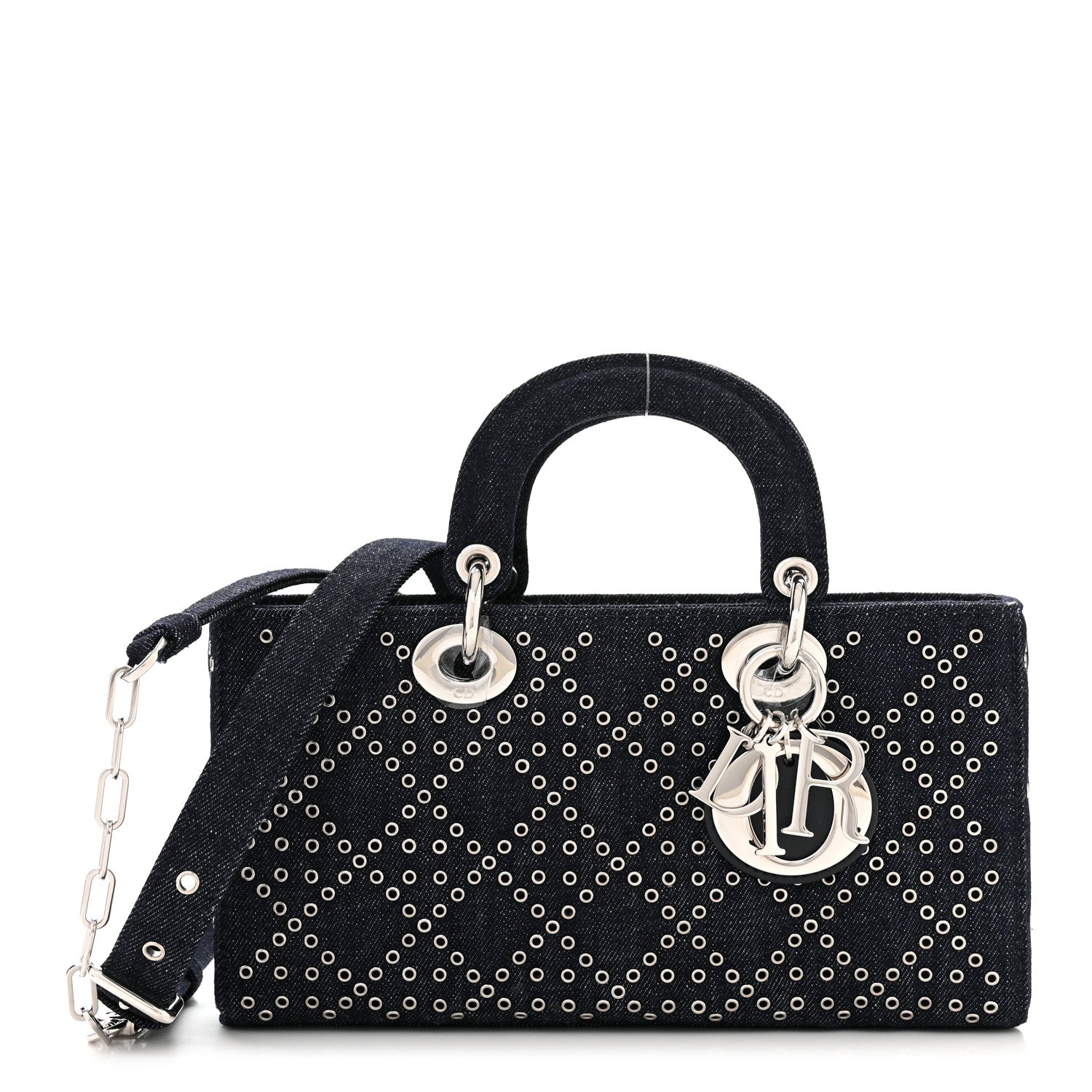 Christian Dior Denim Eyelet Lady D-Joy Blue 1 of 9