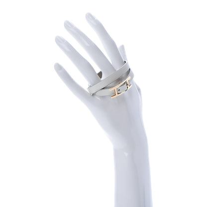 Hermes Swift Hapi 3 MM Triple Tour Bracelet T1 White Etoupe 2 of 5