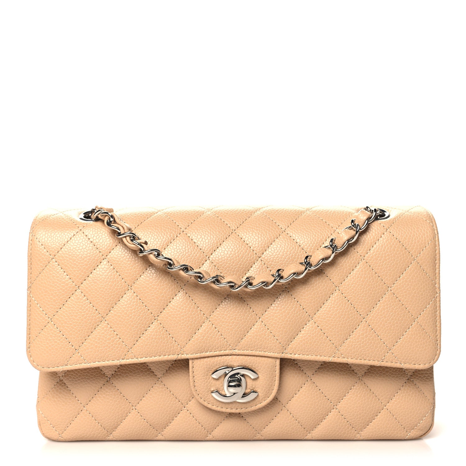 Chanel Lambskin Quilted Medium Double Flap Beige 1 of 10