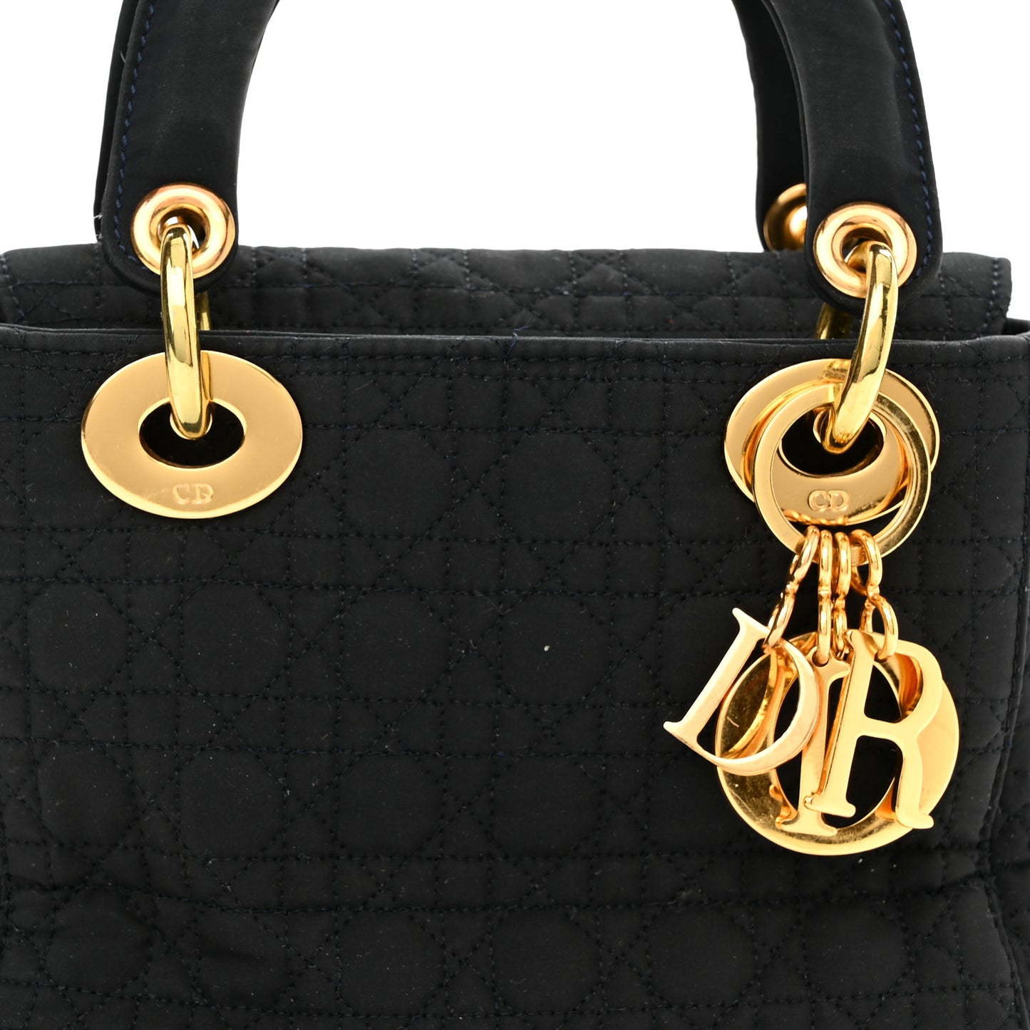 Nylon Cannage Mini Lady Dior Black