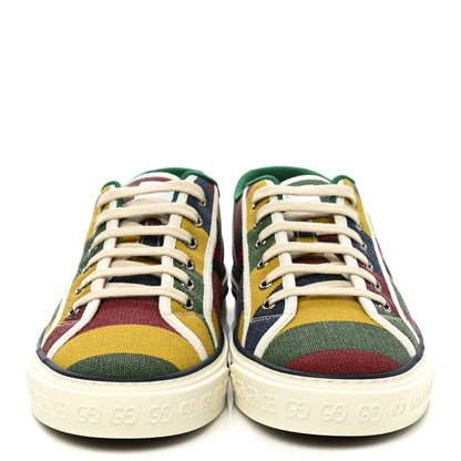 Gucci Canvas Web Marley Stripe Mens 1977 Tennis Sneakers 8.5 Multicolor Mystic White 2 of 8