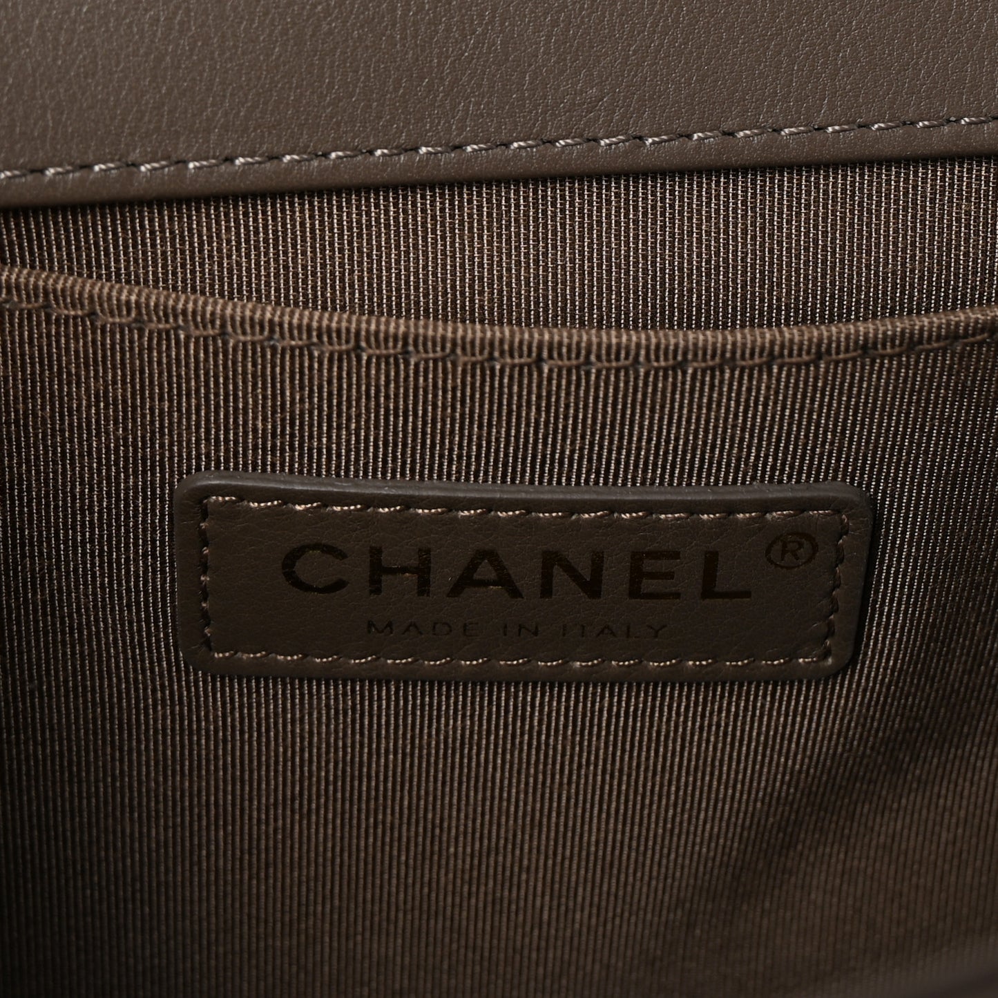 Lambskin Quilted Medium Boy Flap Taupe