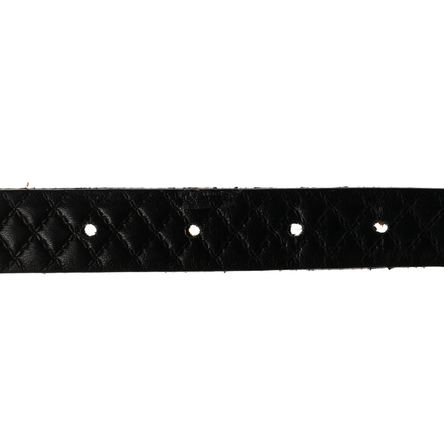 Calfskin Metal CC Chain Belt 90 36 Black