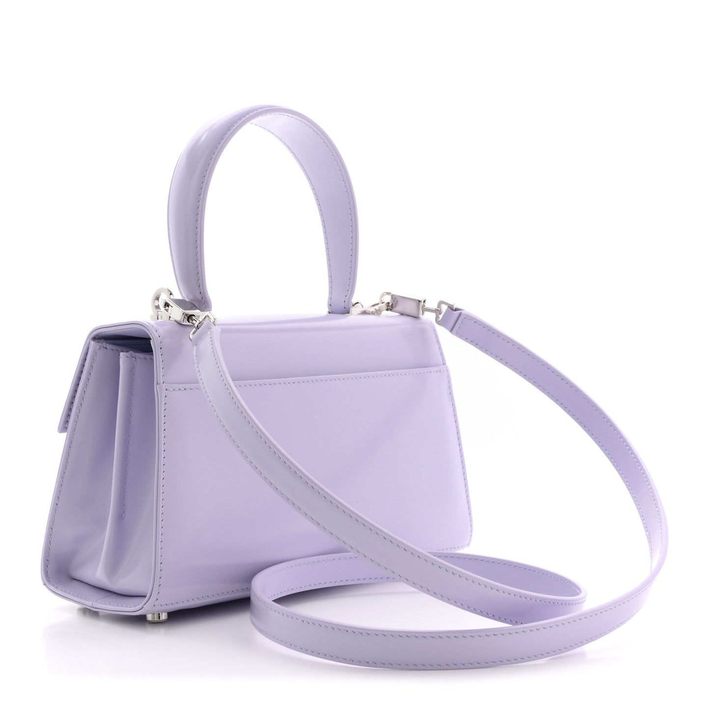 Brushed Off Calfskin Mini Iconic Top Handle Bag New Lavender