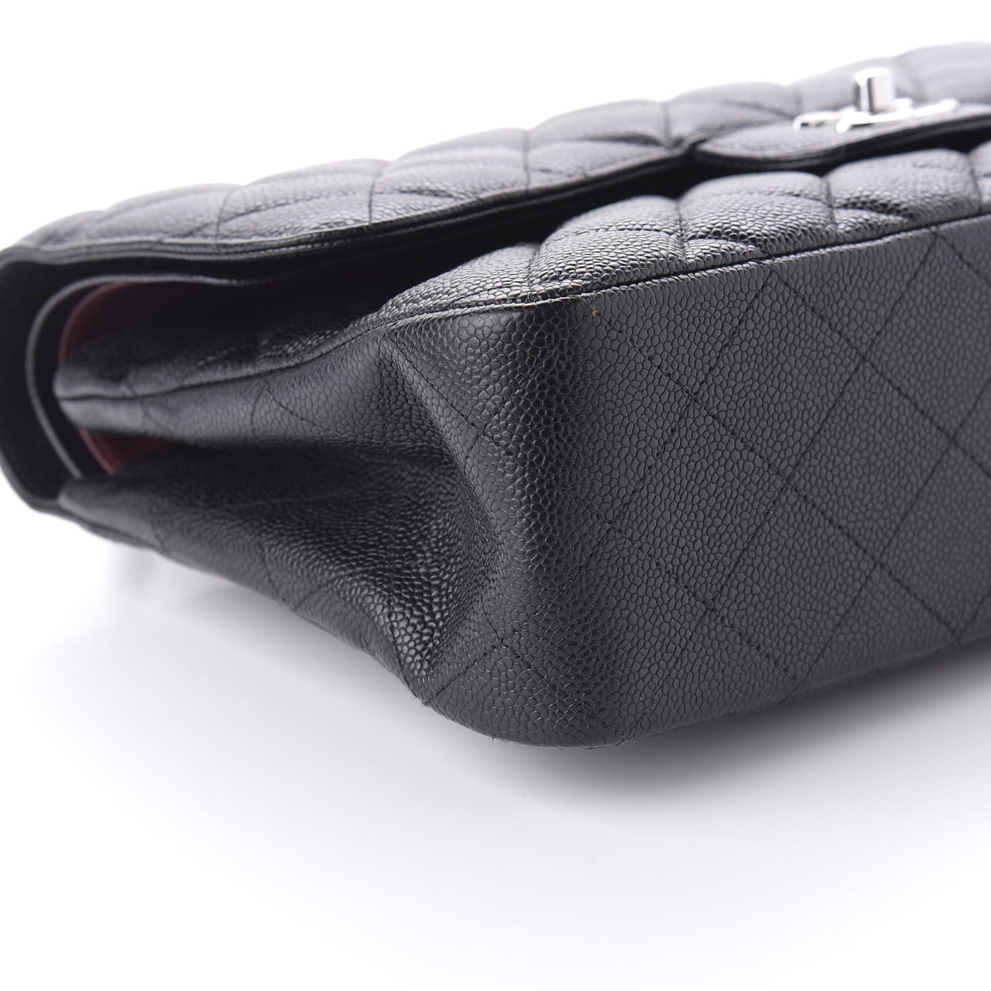 Caviar Quilted Jumbo Double Flap Black