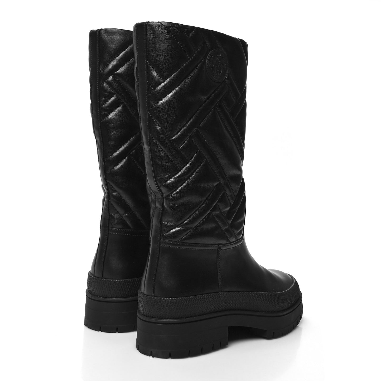 Suede Goatskin Quilted Fuji Boots 38.5 Black