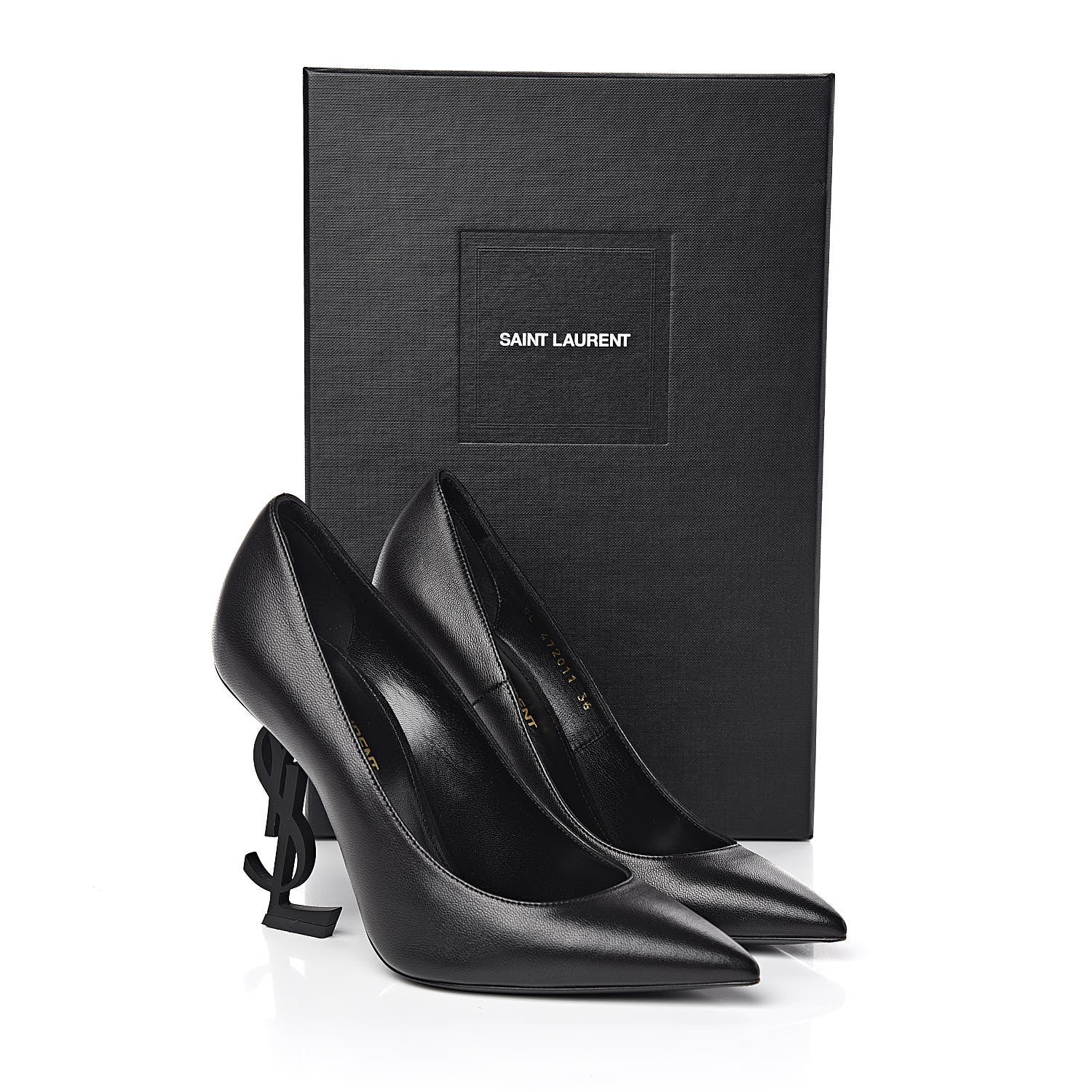 Saint Laurent Calfskin Opyum 100 Pumps 36 Black 11 of 11