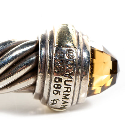 David Yurman Sterling Silver 14K Yellow Gold Citrine 7mm Cable Classics Bracelet 5 of 6